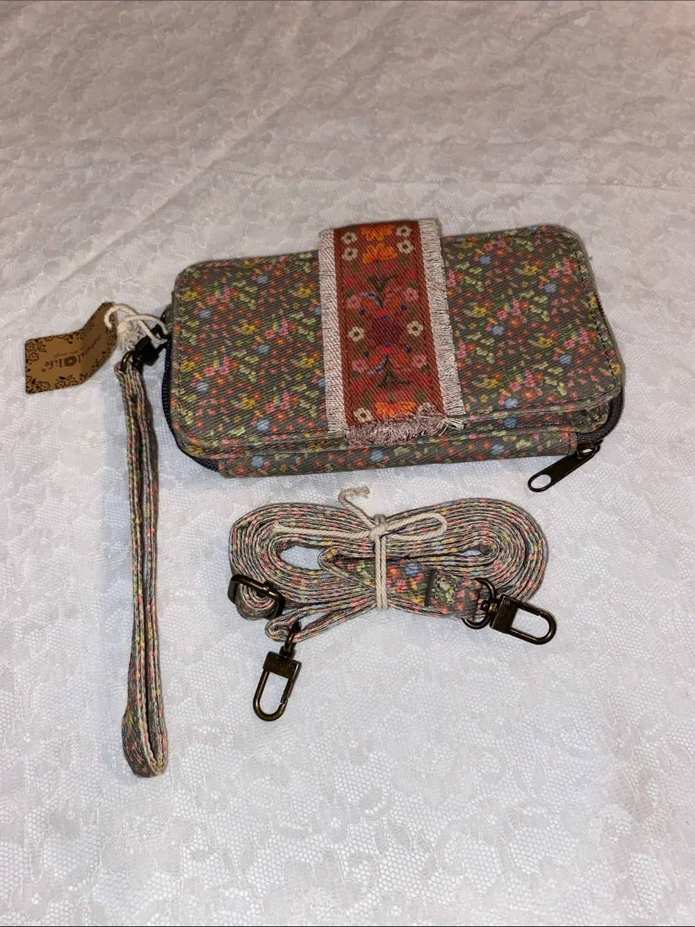 NATURAL LIFE Multicolor Floral Crossbody Wallet with Detachable Strap - Picture 1 of 8